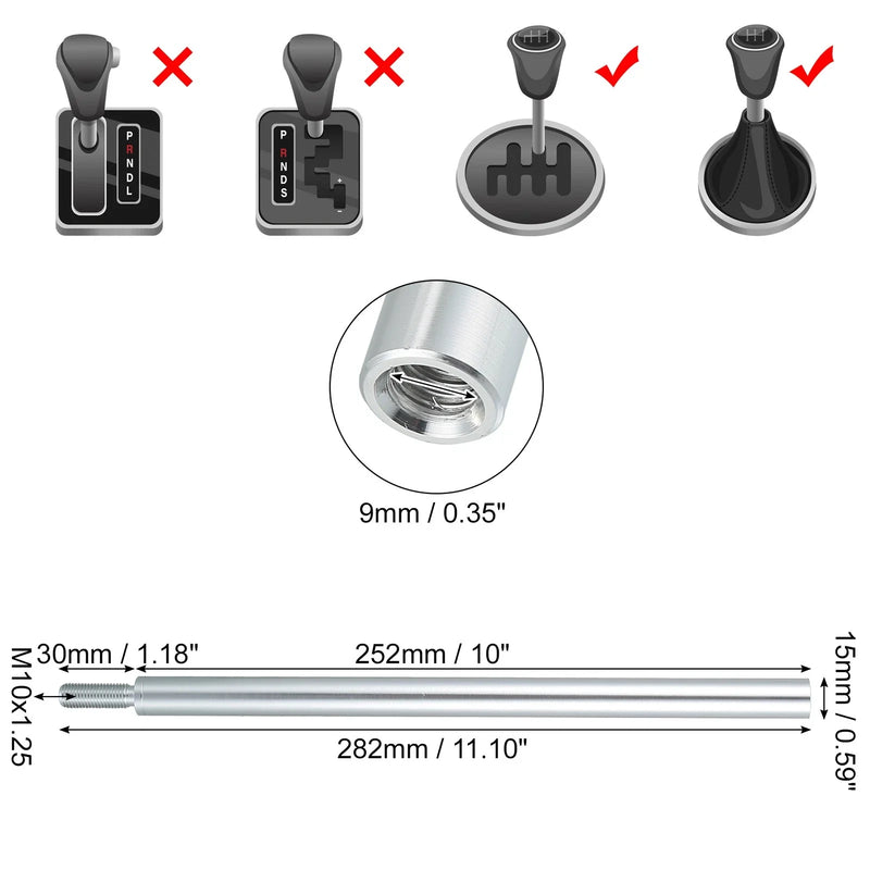 Mitsubishi 10" Aluminum Alloy Shift Knob Gear Shifter