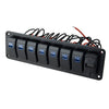 Car Marine Boat 8-Gang Waterproof Circuit LED Rocker Switch Panel
