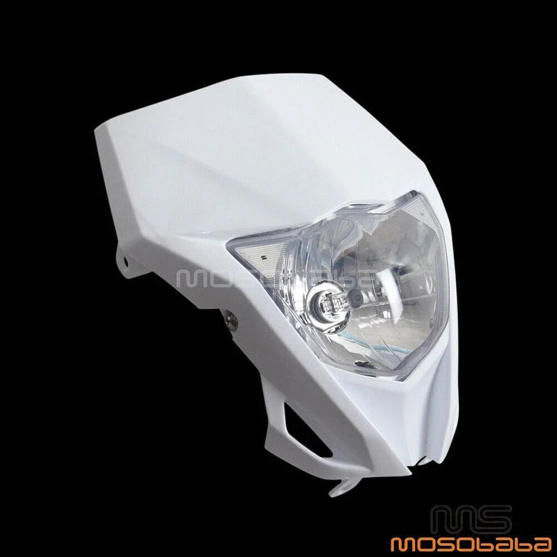 Honda CR250, Suzuki DR100, DR200 White Headlight Lamp (1990-2007)