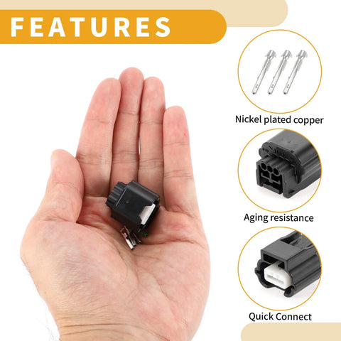 Nissan 3 Pin Headlight Ballast Connector Plug Female Wire Terminal