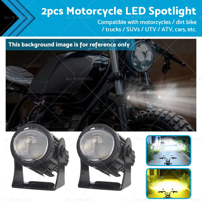 Car Driving Fog Lamp Yellow White LED Motorcycle Headlight Spot Lights (12-24V)
