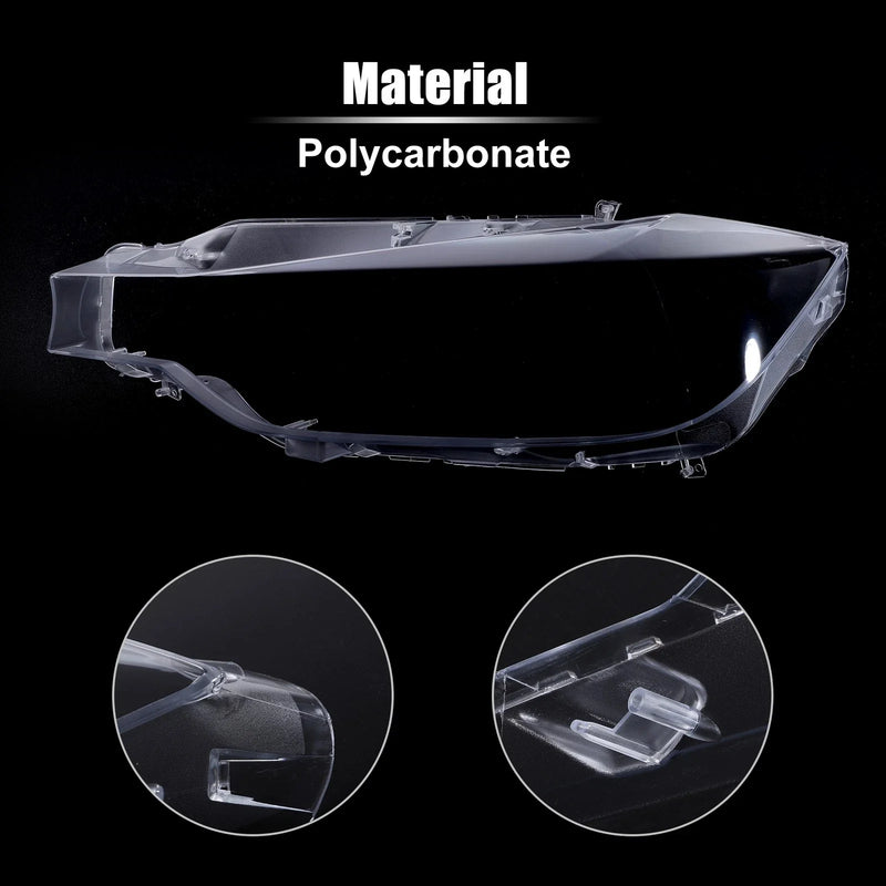 BMW F30 F31 F35 Pair Front Headlight Lens Cover (2013-2016)