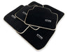 BMW M4 Series F83 (2014-2020) - Black Beige Rounds Premium Floor Mats