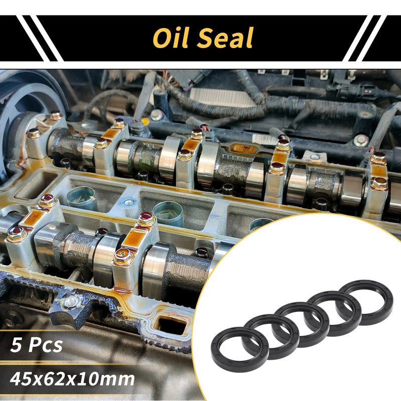Make Model Oil Seal 45x62x10mm 5pcs Rotary Shaft Seal NBR Rubber