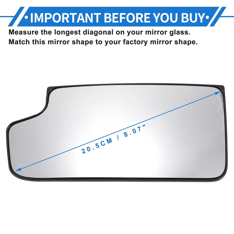 GMC Sierra 1500 Heated Left Driver Side Lower Part Mirror Glass Replacement