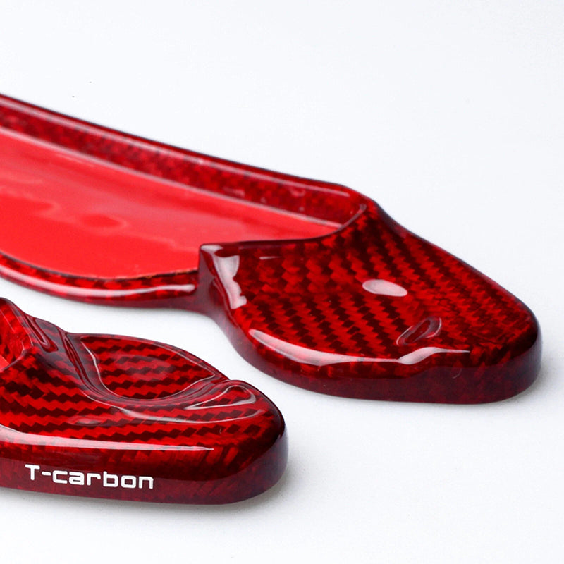 Jaguar XF XJ XE XFL 2 x Red Carbon Fiber Shift Paddle Extensions (2016-2023)