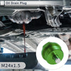 Car, Motorcycle, Boat Set M24x1.5 Engine Oil Drain Plug with Gasket Green