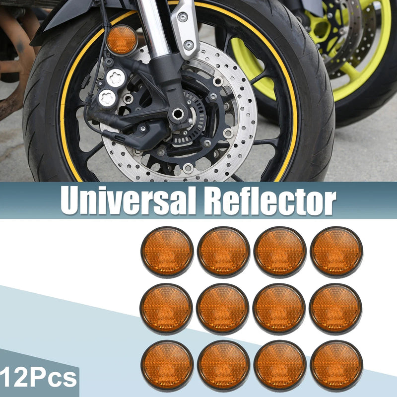 Motorcycle 12 x Universal Safety Spoke Reflective with Screw Orange
