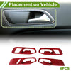 Honda Accord (2023-2025) 4 x Red ABS Interior Door Handle Bowl Cover Trim
