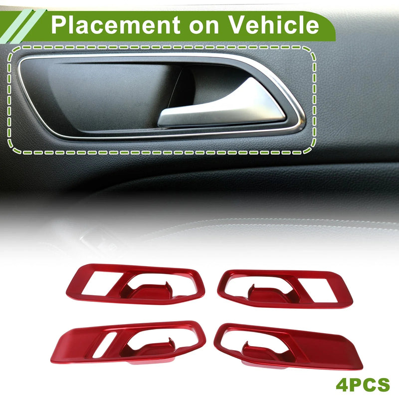Honda Accord (2023-2025) 4 x Red ABS Interior Door Handle Bowl Cover Trim