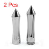 2 x Silver Tone Chrome Metal Sharp End Motorcycle Throttle Hand Handlebar Grip