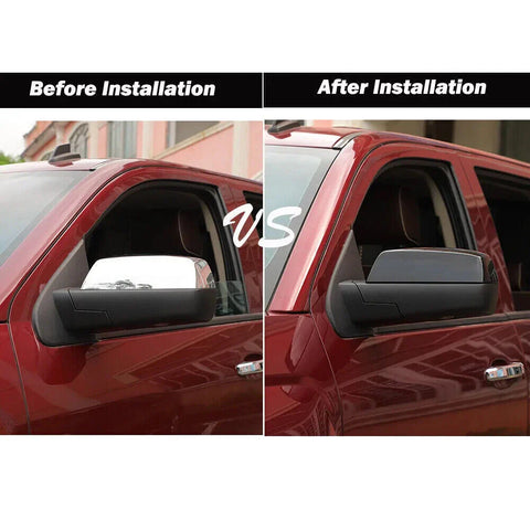 Chevy Silverado GMC Sierra Gloss Black Top Half Mirror Covers (2014-2018)