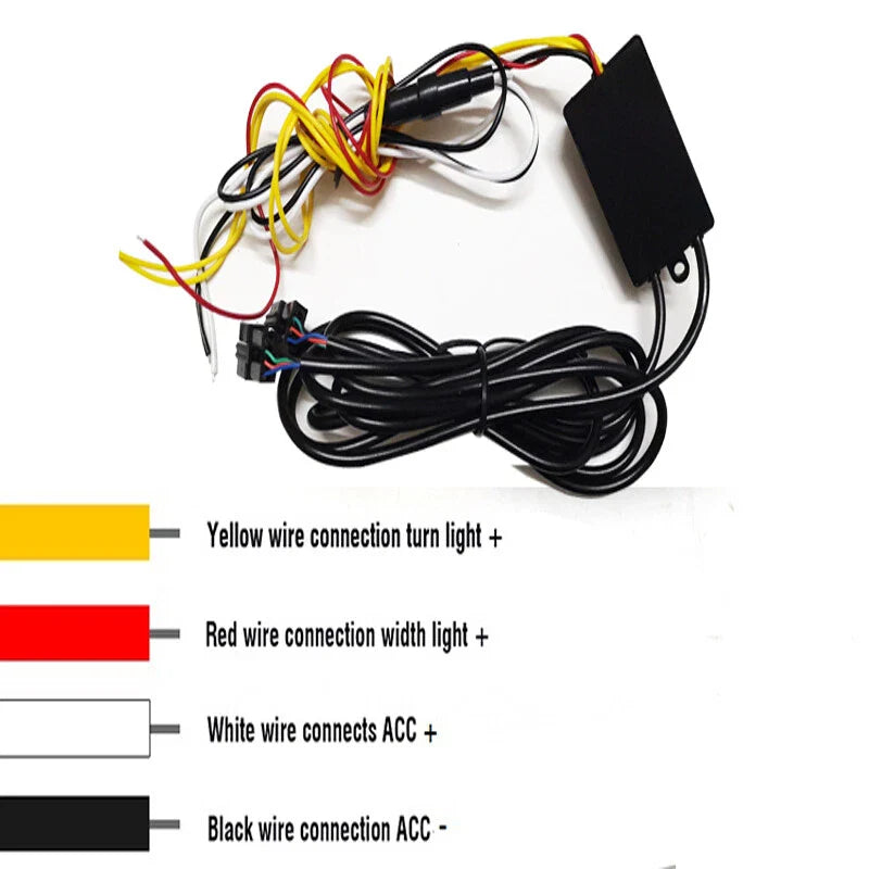 Car 12 x LED Amber/White Switchback Flowing Strip Arrow DRL Turn Signal Light
