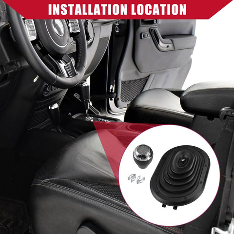 Jeep Wrangler (2007-2013) Black Gear Shifter Boot Cover