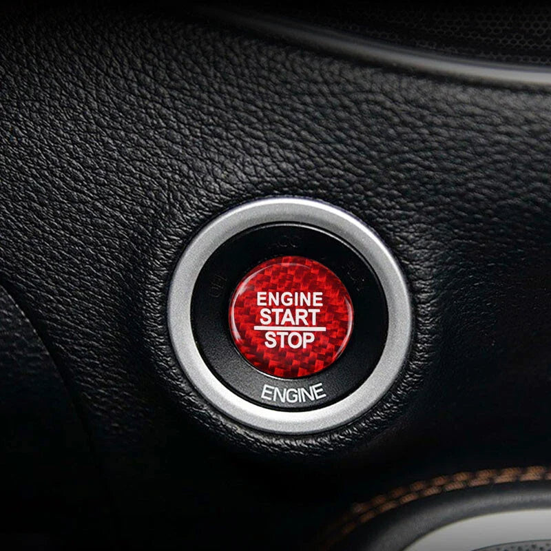Dodge Challenger 2015-2019 Carbon Fiber Engine Start Buttons Cover Trim Fit