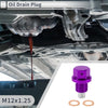 Car Motorcycle Boat 1 x M12x1.25 Engine Oil Drain Plug with Gasket Purple