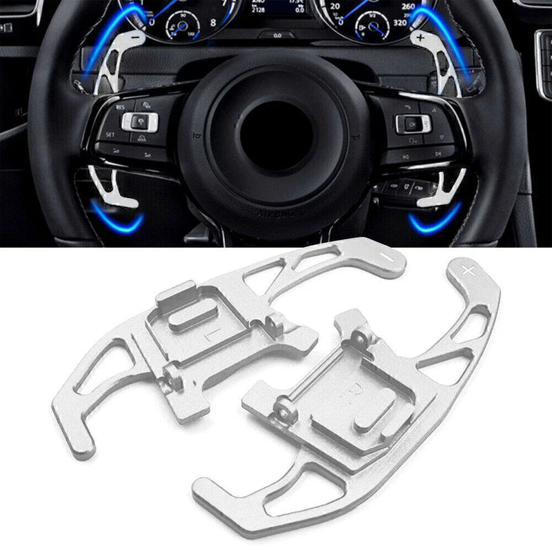 VW Golf R GTD GTE MK7 Silver Steering Wheel Shift Paddles (2013-2018)