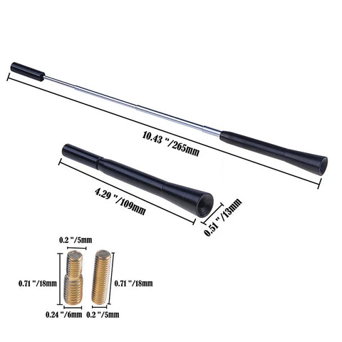 Various Makes & Models 7" Universal Car Antenna AM/FM Roof Mast