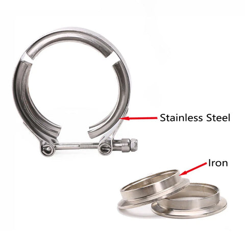 Exhaust Downpipe 2.5" V-Band Clamp Stainless Steel Flange