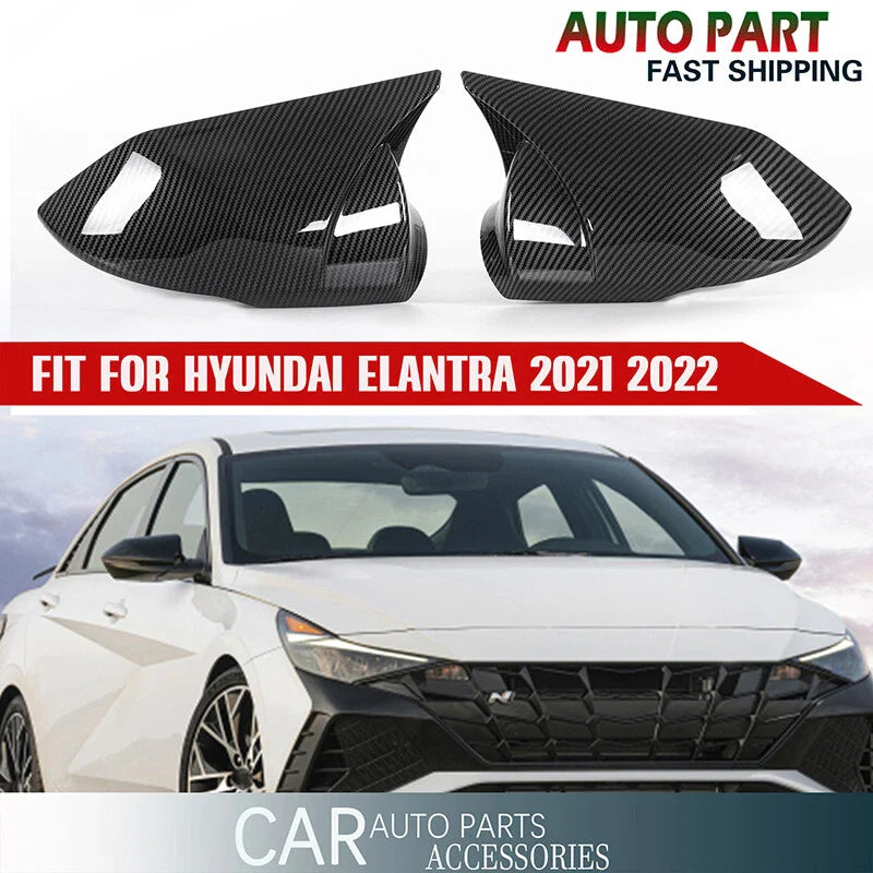 Hyundai Elantra Carbon Fiber Rear View Mirror Trim Cover (2021-2022)