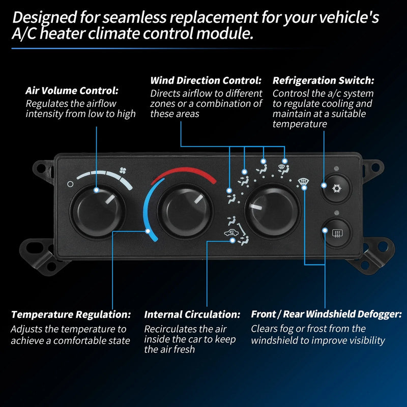 A/C Heater Climate Control Module Panel Ram 1500 2500 3500 Pickup (2006-2008)