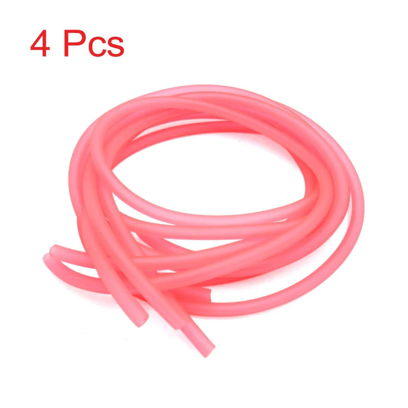 Motorcycle 4Pcs Pink 4.5mm Inner Dia Silicone Oil Hose Petrol Tube Pipe