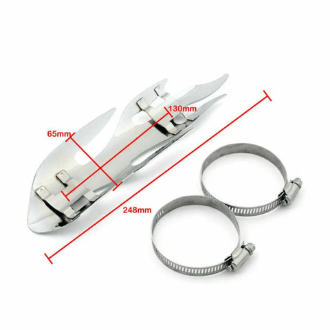 Motorcycle 9.75" Chrome Flame Guard Exhaust Pipe Heat Shield Cover