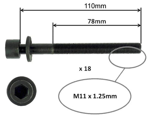 Nissan Navara D22 D40 Cylinder Head Bolt Set 2.5L