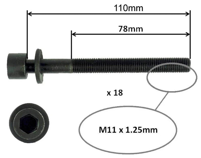 Nissan Navara D22 D40 Cylinder Head Bolt Set 2.5L
