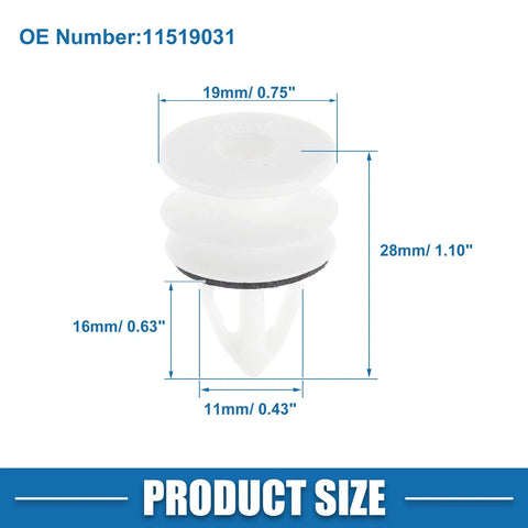Chevrolet Plastic White Interior Clips 15 Pcs Door Panel Clips