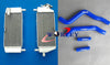 Kawasaki KX125 KX 125 Aluminum Radiator & Blue Hose (2003-2008)