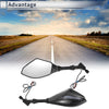 Mirror M10 Motorcycle Rear View Handlebar - Carbon Fiber Pattern Black