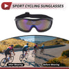 Motorcycle Riding Goggles Blue Lens Black Frame PC PU Cycling Sunglasses