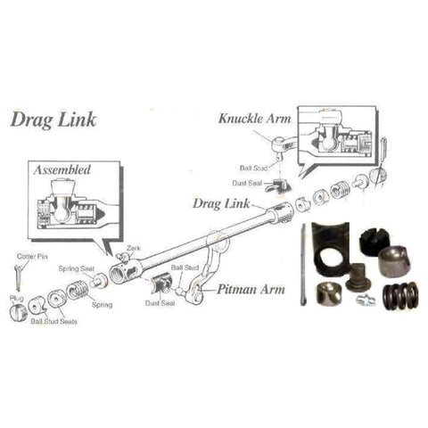 Toyota Hilux 4x4 Drag Link End Knuckle Repair Kit (1979–1997)