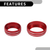 Dodge Durango (2021-2023) - 3 x Red AC Media Volume Switch Knob Cover Ring