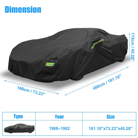 Chevrolet Corvette C4 Black with Zipper Waterproof Car Cover (1984-1996)