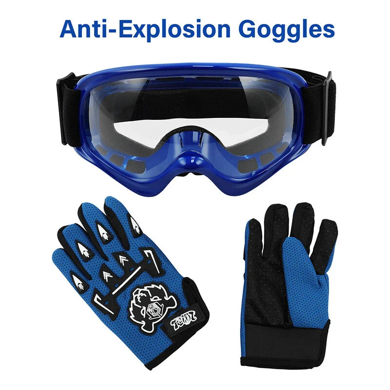 Dirt Bike ATV UTV Youth Kids Motocross Full Face Helmet & Goggles