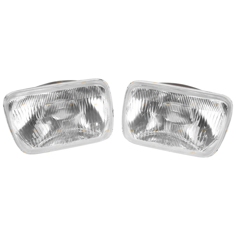 H4 Lamps 7 x 5 Rectangular Semi Sealed Beam Glass Headlight Pair