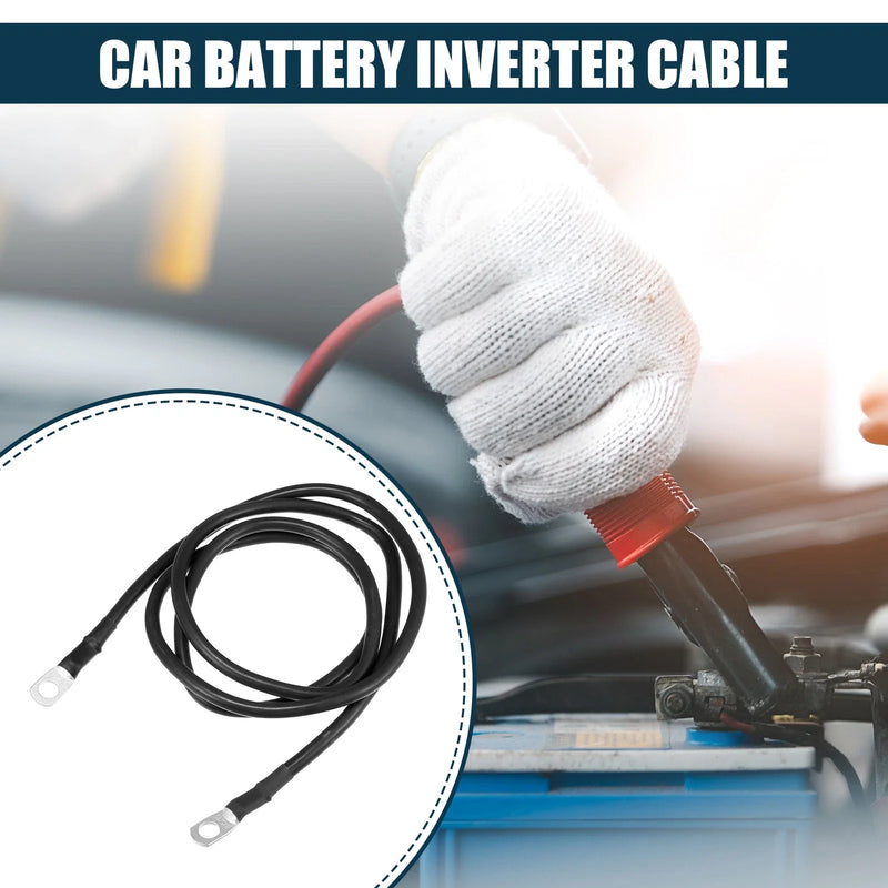 Car Black Copper Wire 8AWG 4ft Marine Battery Inverter Cable