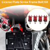 Universal License Plate Screws Cover 35mm Aluminum Alloy Red 4 Pcs