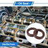 Oil Seal Rotary Shaft Seal FKM Rubber 24x35x7mm Brown 2 pcs