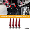 Universal Motorcycle M6 82mm License Plate Screws Cover Aluminum Red 4 Pcs