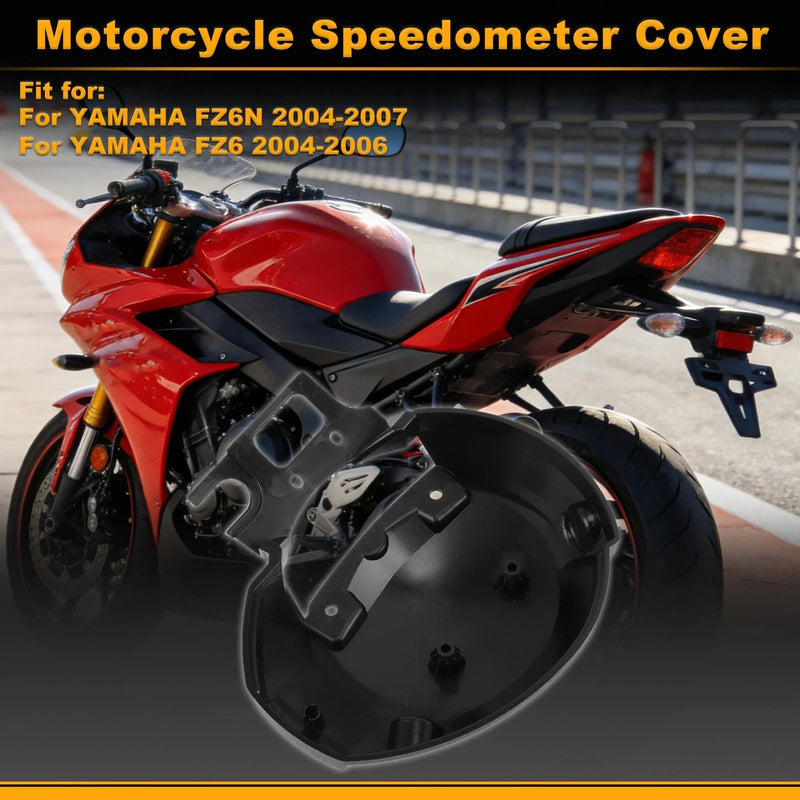YAMAHA FZ6N Motorcycle Speedometer Gauge Cover Black Plastic (2004–2007)