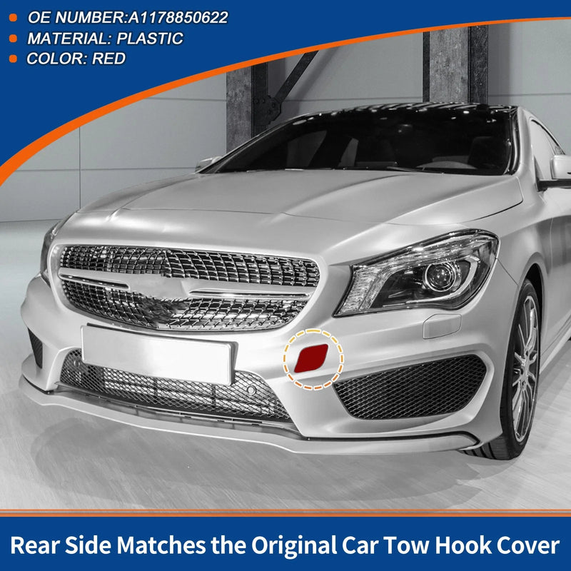 Mercedes-Benz CLA250 (2014-2019) Red Front Car Bumper Tow Hook Cover
