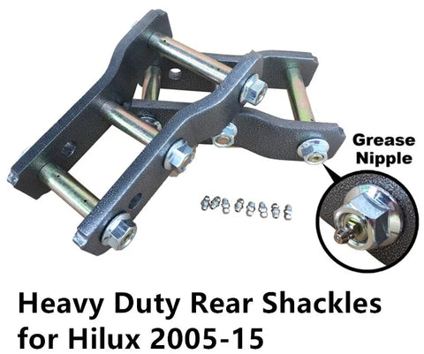 Toyota Hilux Vigo 2 x Rear Extended Greasable Shackles 2" Lift Kit (2005-2014)