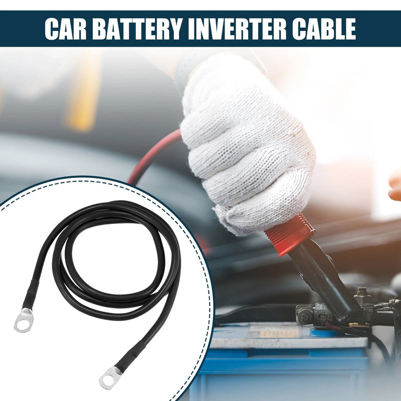 Car Marine Battery Inverter Cable 5/16-3/8 4ft Battery Copper Wire Black