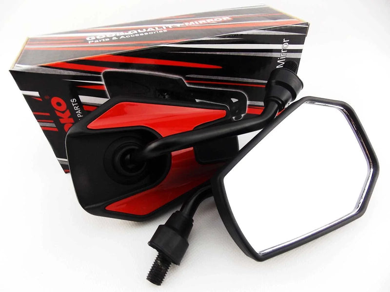 Yamaha TDM850 Black Red Hex Soko Mirrors (1991-2001)
