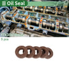 Oil Seal 17x35x10mm FKM Rubber High Pressure Brown 5 Pcs
