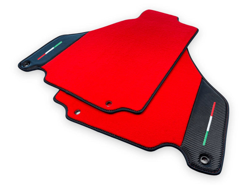 Ferrari 360 Modena with Carbon Fiber Emblem Red Floor Mats (2000-2005)
