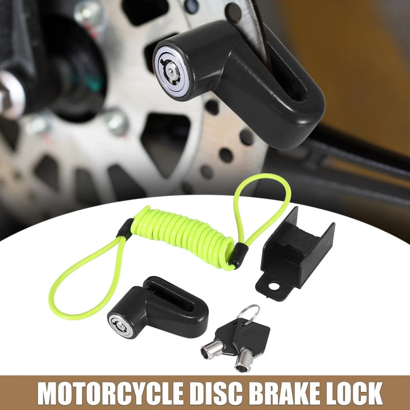 Universal Motorcycle Disc Brake Lock Set with Yellow Rope